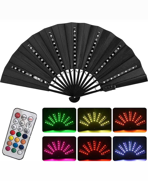 Abanico Plegable LED: El complemento Fiestas, Festivales, Discotecas y conciertos de música